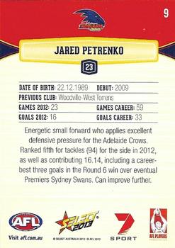 2013 Select AFL Champions #9 Jared Petrenko Back